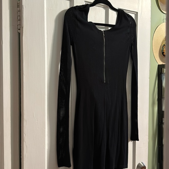 Express sweaterdress small with netting like sleeves and touched sides - Picture 5 of 6